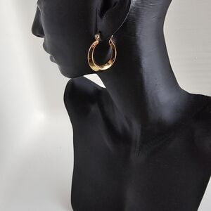 Sterling Silver Gold Tone Hoop Earrings